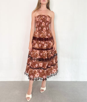 Stephanie Dress in Brown/Multi