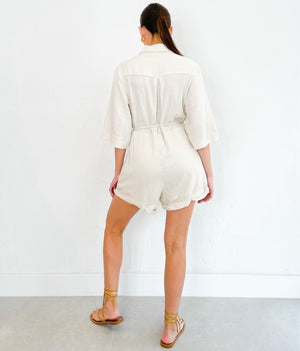 Kara Romper in Oatmeal