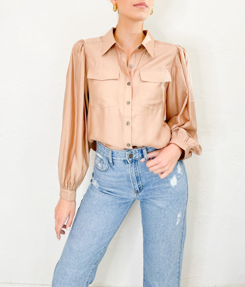 Bella Blouse in Sand
