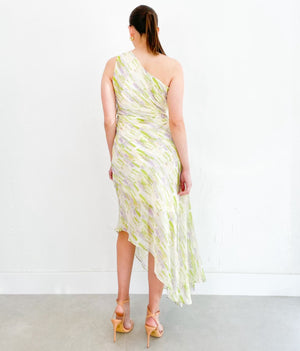 Kayla Dress in Lime Green/Lavender