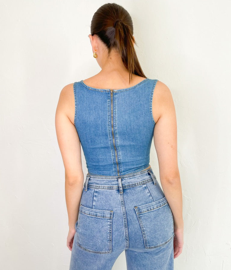Scarlett Top in Denim