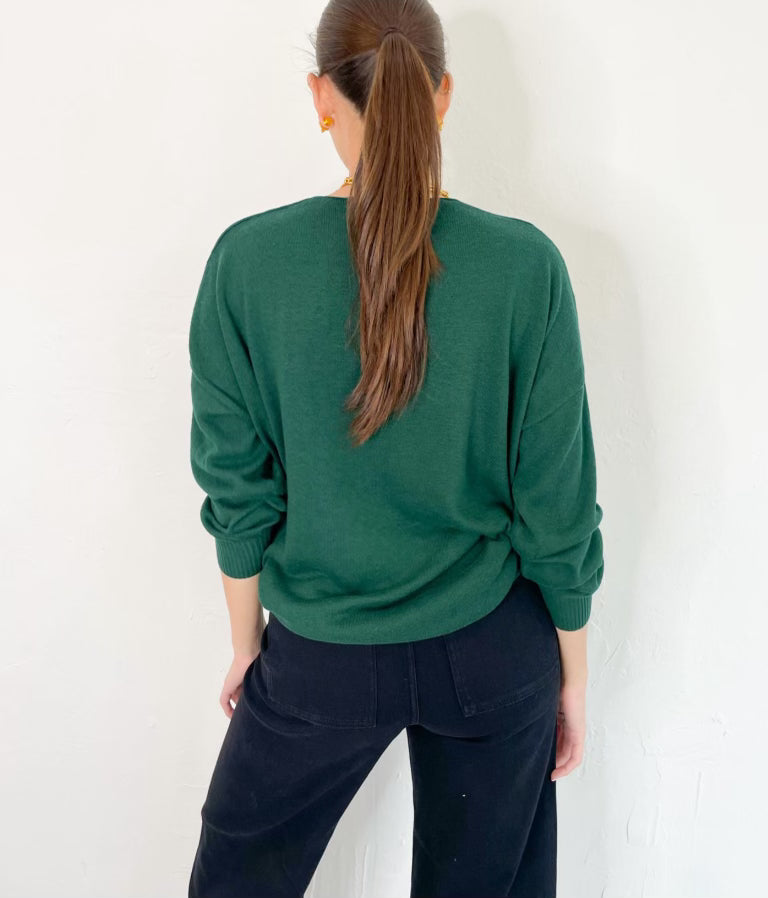 Mary Long Sleeve top in Green