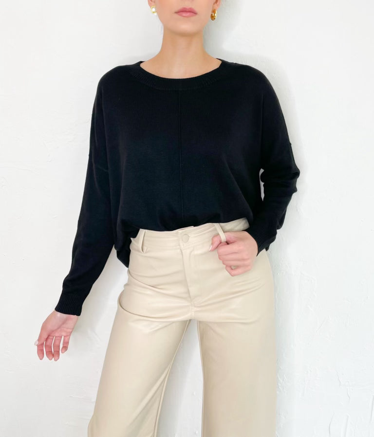 Mary Long Sleeve Top in Black