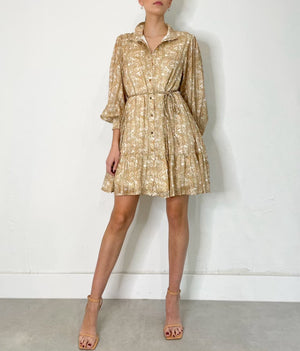 Kendall Dress in Camel/Ivory