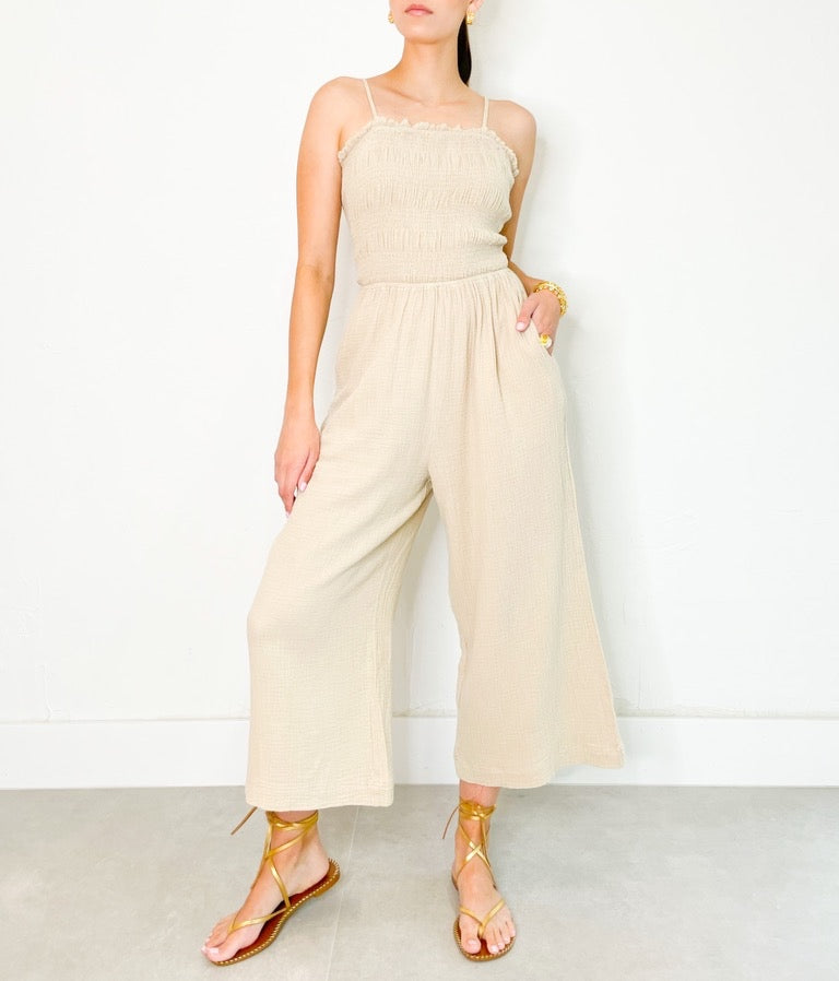 Laura Jumpsuit in Beige