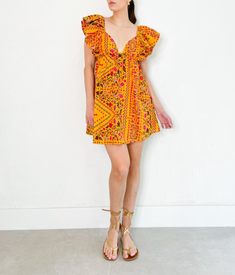 Yuni Dress in Yellow Multi