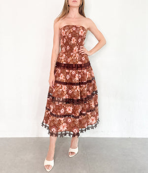 Stephanie Dress in Brown/Multi
