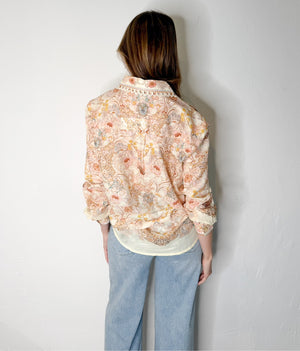 Vivian Top in Cream/Floral