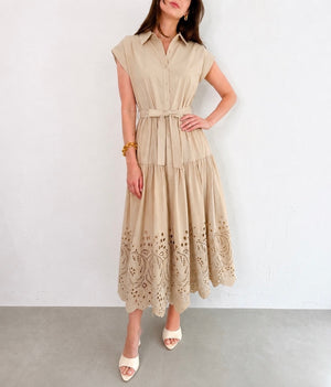 Lily Dress in Ecru