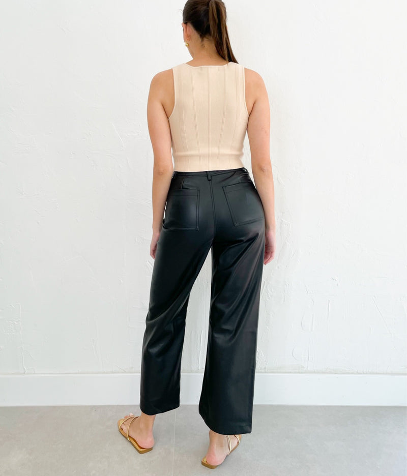 Nina Wide Leg Pant in Black