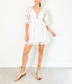 Lily Dress in White Floral