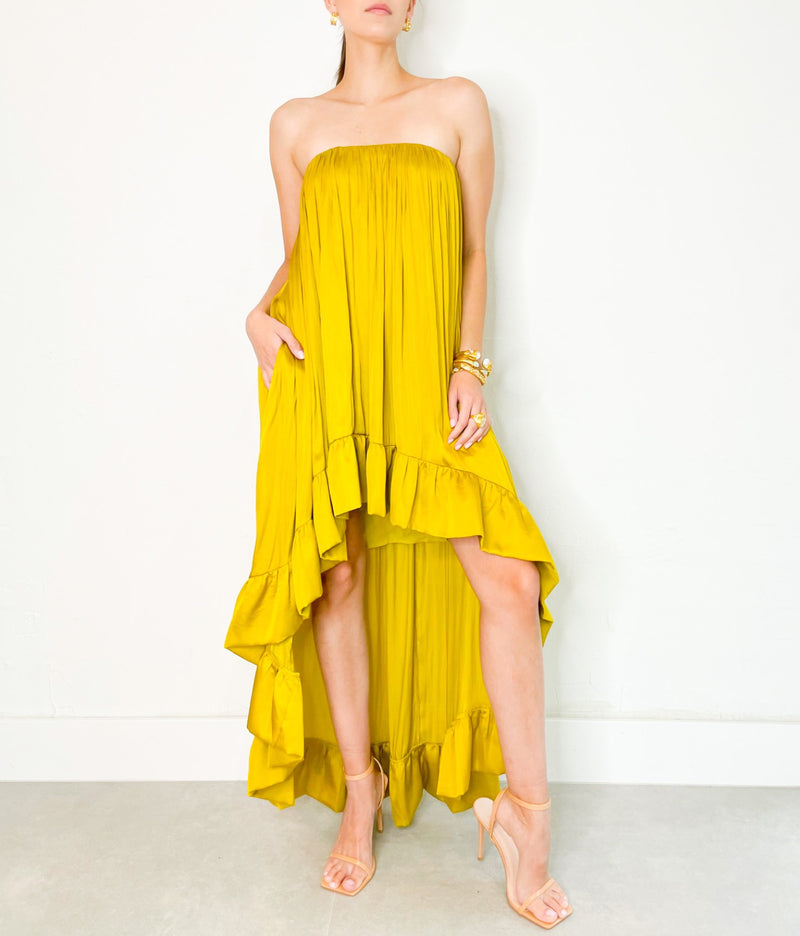 Lauren Dress in Chartreuse