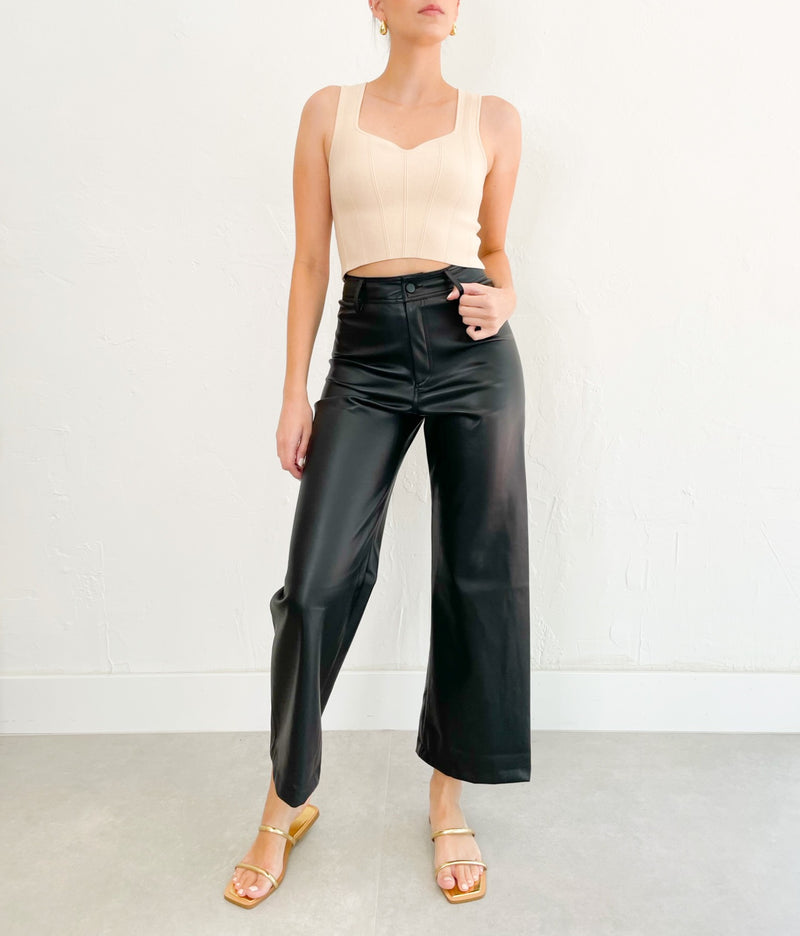 Nina Wide Leg Pant in Black