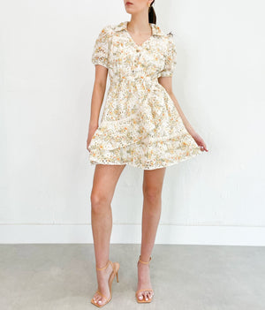 Aria Dress in Yellow Floral
