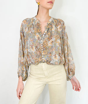 Siena Top in Paisley Print